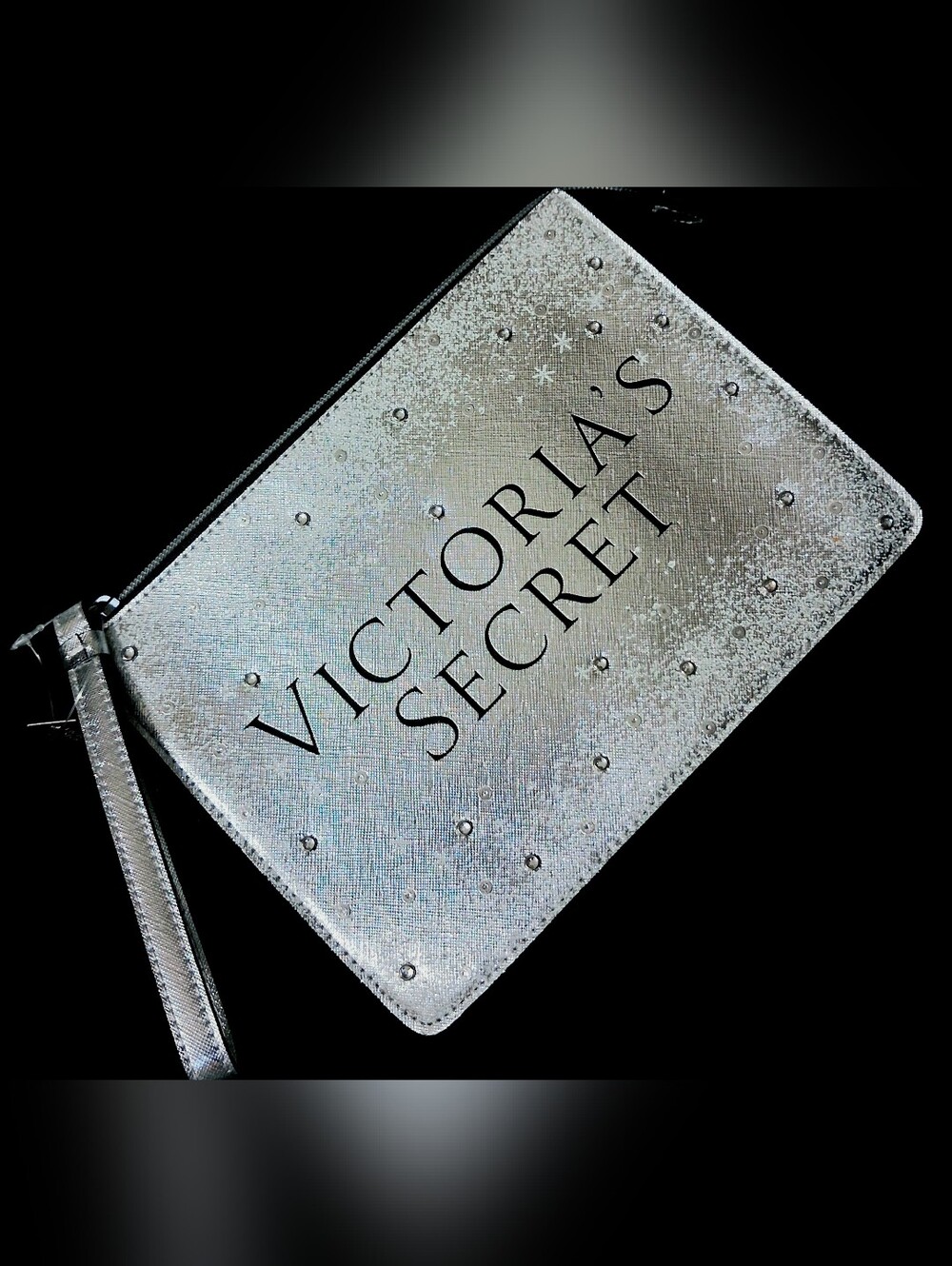 💟VS metallic pouch or wristlet, with embellished rhinestones💟